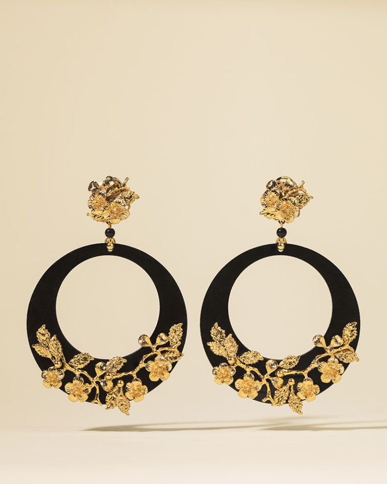 Black hoop earrings pair