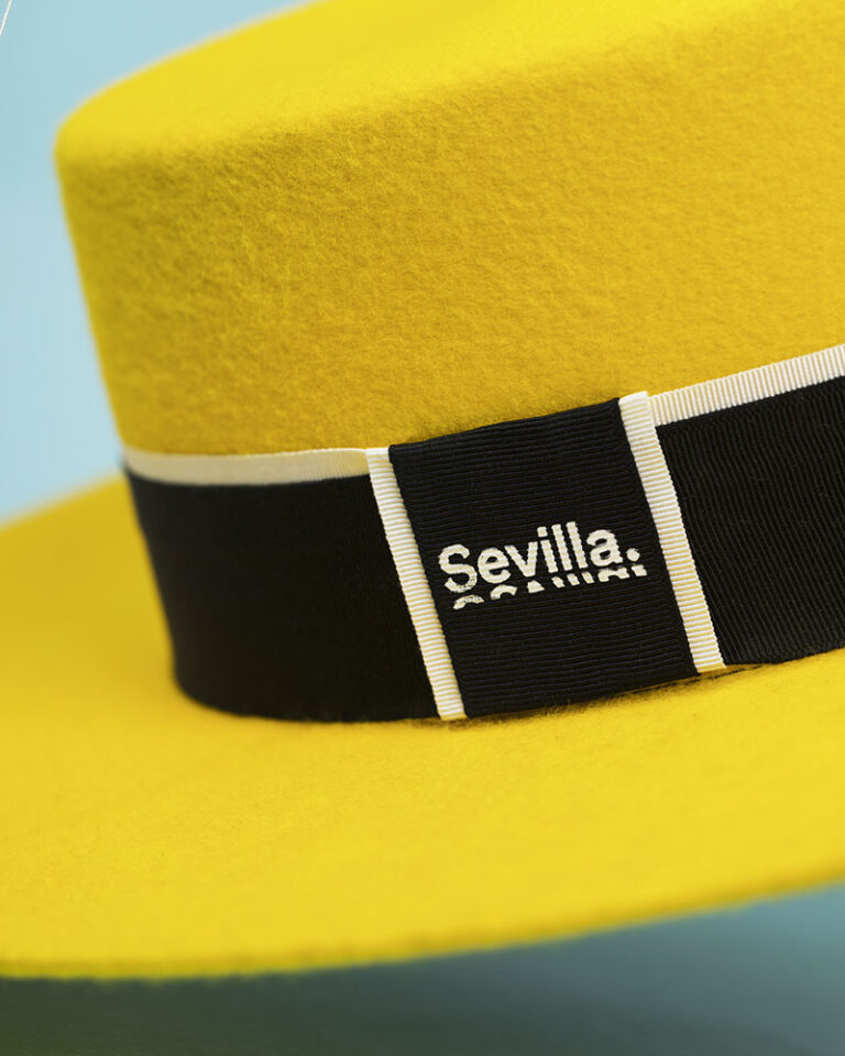 Fernandez y Roche yellow felt hat detail